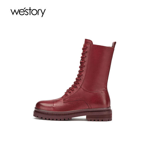 westory2021年秋季新款短靴女平底单靴马丁靴英伦风W21DS81111 商品图2