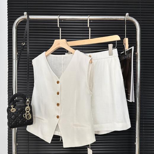 Michael Klein 夏季时尚休闲老钱风凉感天丝亚麻马甲+短裤套装 2361上衣+2362裤子（下单3-7天发货） 商品图4