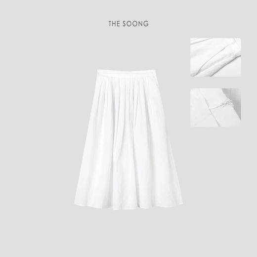 THESOONG"朦胧美人"苎麻手工折片超轻盈松弛线条感半身裙HWQZ7323 商品图3