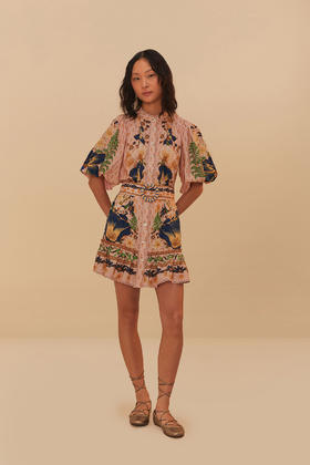 Farm Rio - Dream Garden Mini Dress - Pink - 女装 - 连身裙 - 粉色