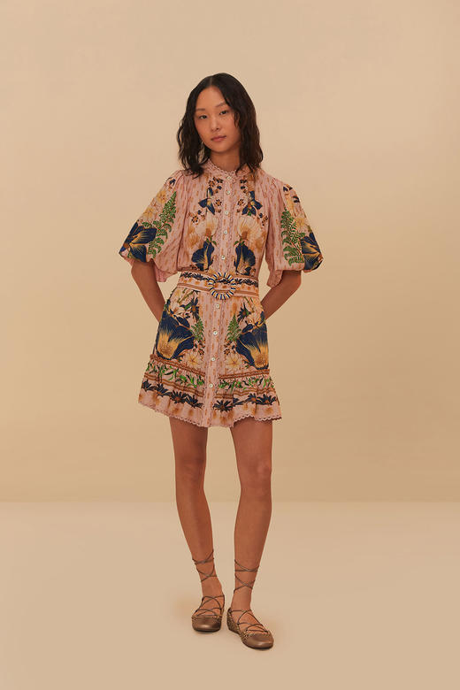 Farm Rio - Dream Garden Mini Dress - Pink - 女装 - 连身裙 - 粉色 商品图0