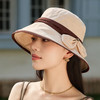 渔夫帽韩国拼色蝴蝶结透气防晒帽，减龄百搭户外大沿遮阳帽A14-1-3-M3427 商品缩略图0