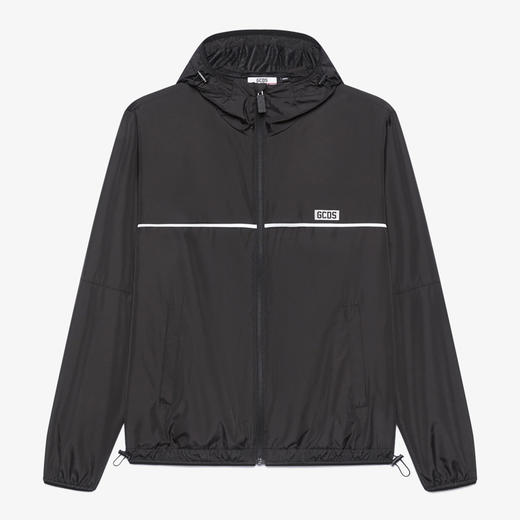 GCDS 男士字母徽标贴花尼龙短款防风夹克 黑色 B1EM0204AW1 99 商品图0