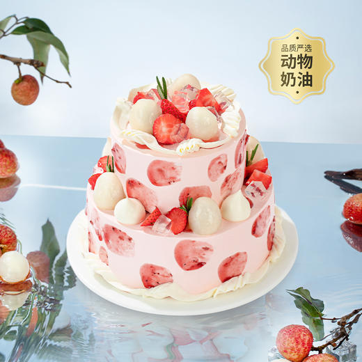 【荔枝玫瑰双重奏】夏日限定款6+4英寸双层下午茶，当清甜荔枝遇上馥郁玫瑰，邂逅花香与果香的夏日奇遇（2025年） 商品图1