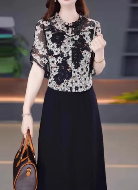 今年流行爆款连衣裙，气质名媛减龄妈妈高级感LJX-855 商品图1