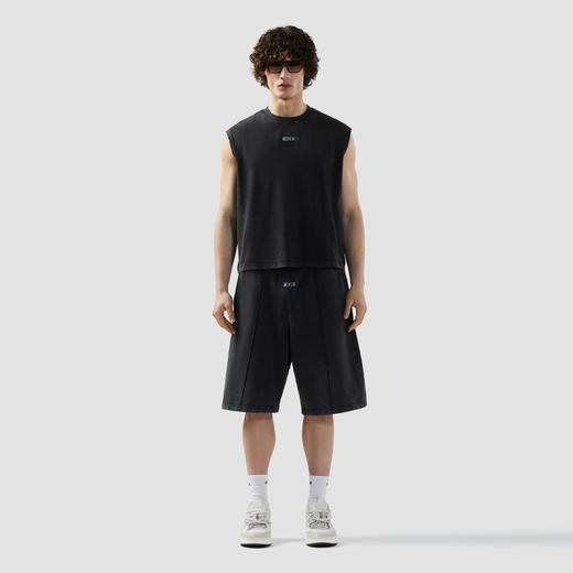 GCDS 男士字母徽标标签棉质背心 深灰色 B1CM2806JH5 98 商品图3