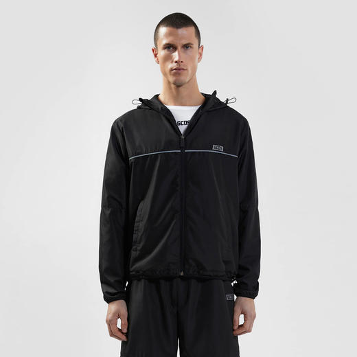 GCDS 男士字母徽标贴花尼龙短款防风夹克 黑色 B1EM0204AW1 99 商品图1