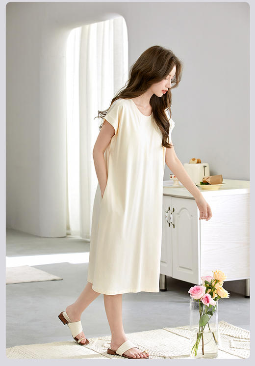 限时9折【居家睡裙系列】A类 自带胸垫款 隐形更贴心 柔软面料宽松版型 不拘束SQ3034B-CC 商品图8