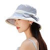渔夫帽韩国拼色蝴蝶结透气防晒帽，减龄百搭户外大沿遮阳帽A14-1-3-M3427 商品缩略图9