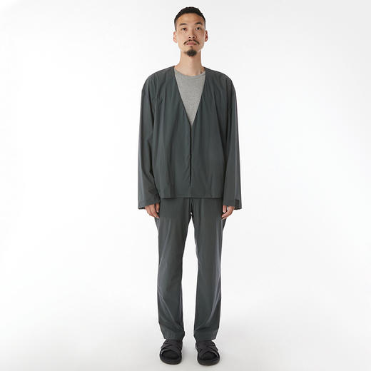 N.HOOLYWOOD COLLARLESS BLOUSON宽松廓形弹力塔夫绸无领开襟夹克 商品图1