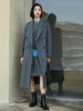 秋冬新款灰色双面呢大衣女中长款气质西装领双排扣收腰系带毛呢外套 商品缩略图0