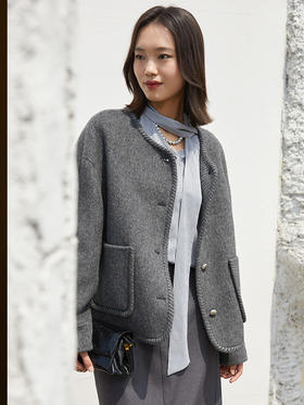 2025 秋冬新款双面呢大衣 经典版型显瘦中长款 高端羊毛混纺气质毛呢外套