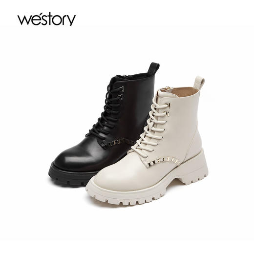 westory2021新品朋克风厚底马丁女靴W21DS80651 商品图0