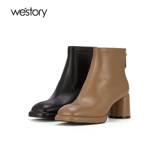 westory2023年秋季新品高跟牛皮尖头细高靴高跟女靴W23DS83271 商品图0