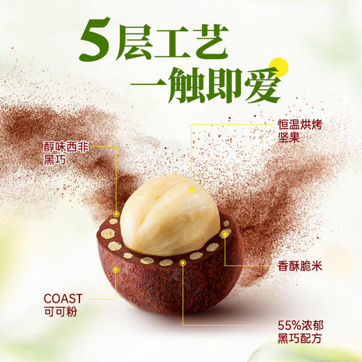 巧兮兮纯可可脂宝石系列坚果巧克力豆山核桃巴旦木蔓越莓 商品图1