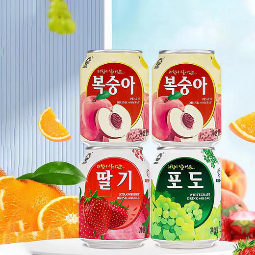 韩国进口九日牌葡萄丨草莓果汁饮料238ml 商品图1