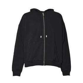 GCDS 男士字母徽标刺绣棉质拉链连帽夹克外套 黑色 B1CM2000JG5 99