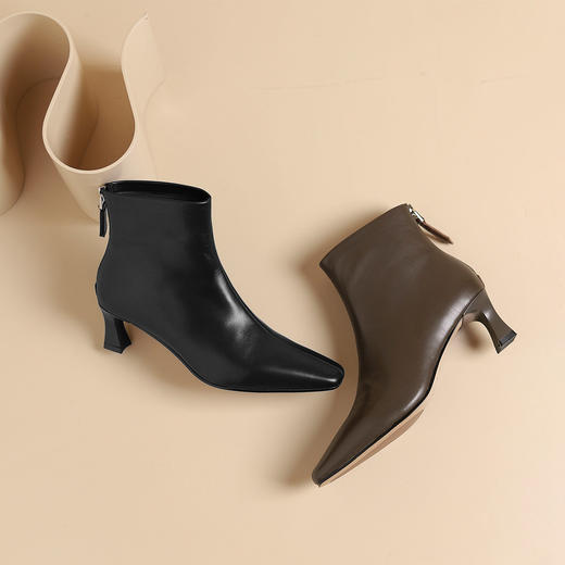 westory2024年秋冬新款优雅风中细高跟百搭短靴切尔西S24DS84591 商品图0