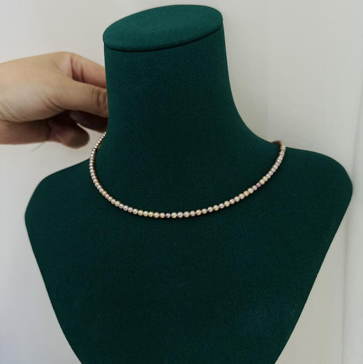 【限量】漫不经心的轻奢仪式感，设计师一对一串珠配色 wan美ji致稀有物 3-3.5mm 纯天然色幻彩小珍珠项链 淡水珍珠 chao美国货 超显白 商品图6