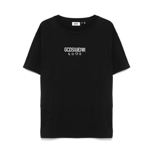 GCDS 男士字母亮片徽标棉质圆领短袖T恤 黑色 B1CU2322JE9 99 商品图0