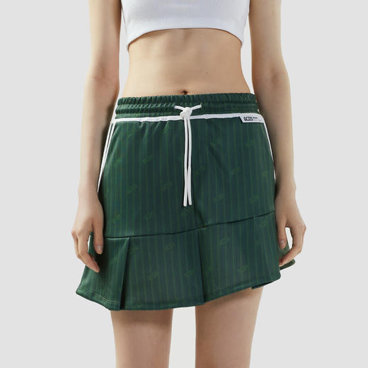 GCDS 女士字母徽标标签细条纹迷你短裙 绿色 B1CW3203JH4 85 商品图1
