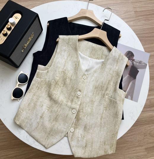 Michael Klein 老钱风天丝亚麻马甲裤子套装 上衣7560裤子7561（下单3-7天发货） 商品图4