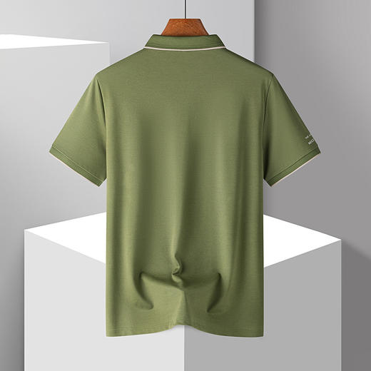 【防晒凉感醋酸亚麻桑蚕丝】罗蒙男士夏季短袖Polo衫经典翻领休闲商务通勤t恤男短袖 商品图4