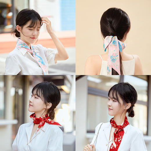 【故宫丝巾】紫禁芳华真丝小长条丝巾夏红色系脖高级感毕业生日礼物 商品图4