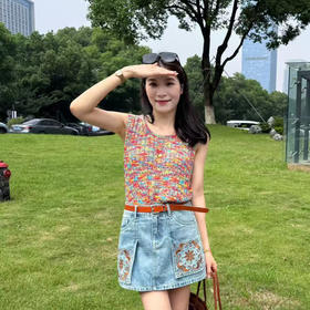 【预售7天】良木礼针织镂空背心（8562）