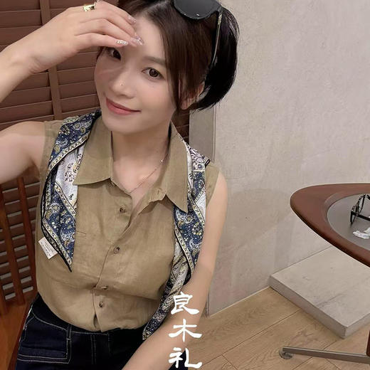 【现货】良木礼亚麻翻领衬衫（84866） 商品图4