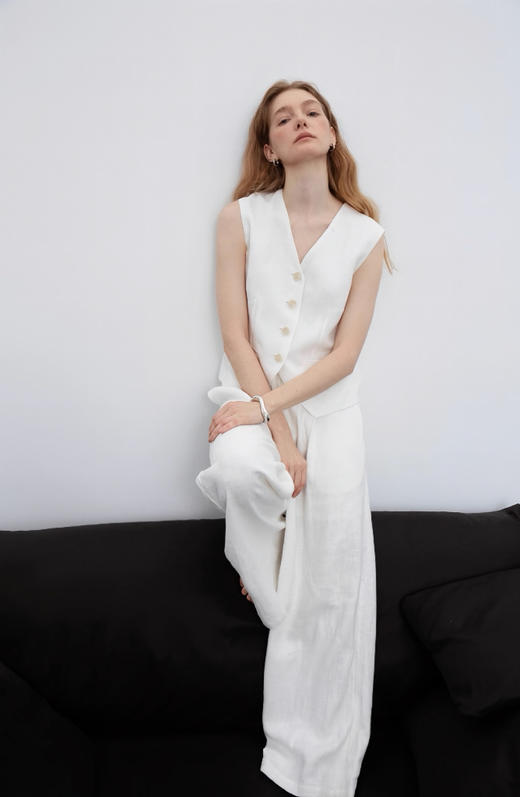 OURWE松弛轻奢亚麻长裤 商品图3