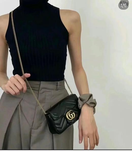 D061820时尚精典款双字母链条肩带可单肩斜挎包包女 商品图0