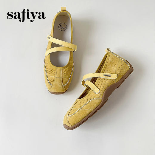 预售7天|Safiya/索菲娅2025芭蕾风休闲透气魔术贴浅口百搭玛丽珍单鞋SFD3111418 商品图8