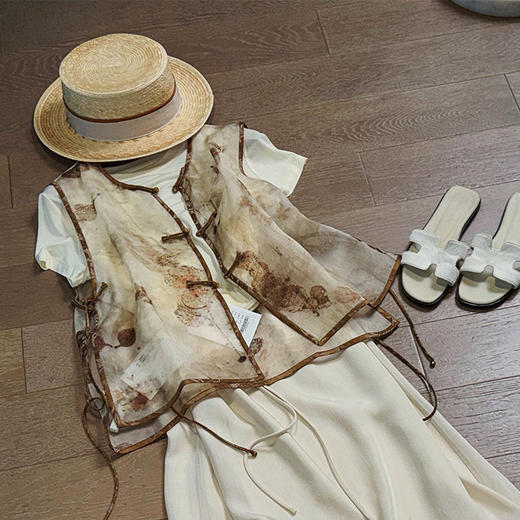 【预售7天】良木礼真丝拼色马甲（350509） 商品图1