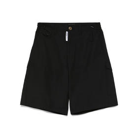 GCDS 男士字母徽标标签混纺棉质休闲短裤 黑色 B1CM3106TM2 99