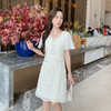 奢姿大码女装2025夏季减龄拼接时尚连衣裙胖妹妹荷叶袖V领裙子9952869760 商品缩略图4