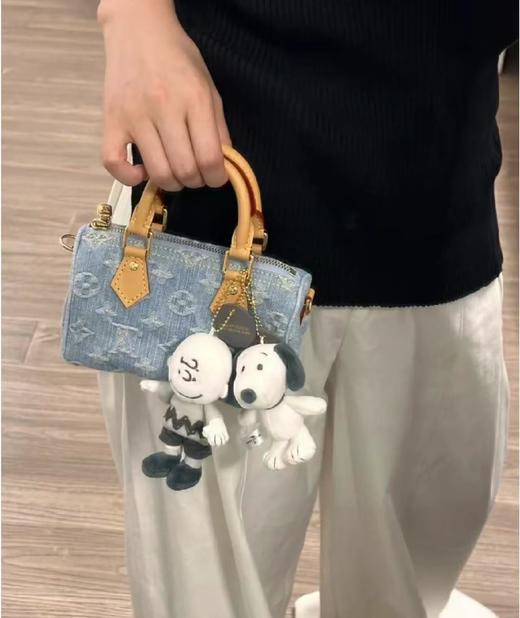 D061822丹宁浅色牛仔包可调节肩带单肩包手提包 商品图0