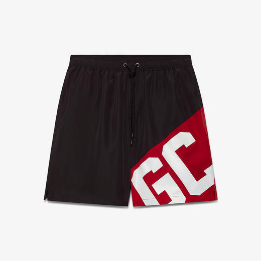 GCDS 男士字母徽标印花涤纶游泳短裤 黑色 B1EM3900AW1 99 商品图0