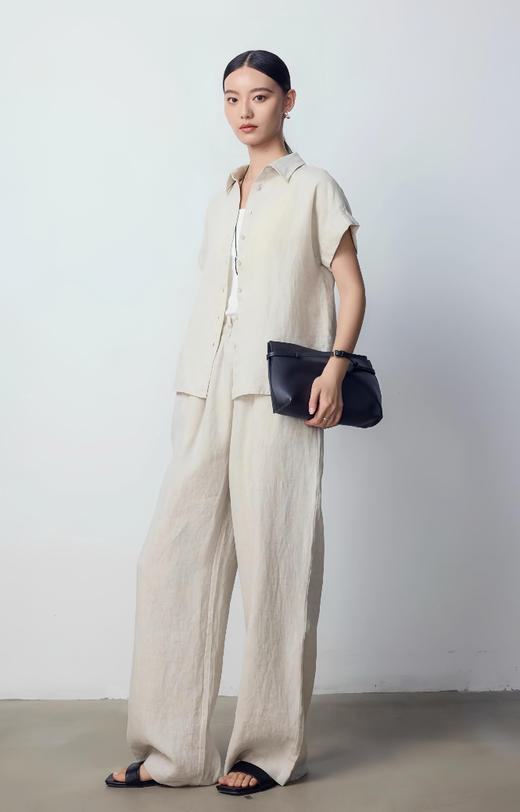 OURWE松弛轻奢亚麻长裤 商品图2