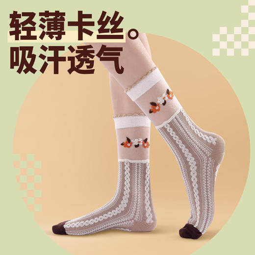 厚木Atsugi日系春秋款小清新中筒女袜三双潮流卡丝混色装 WLC2202 商品图0