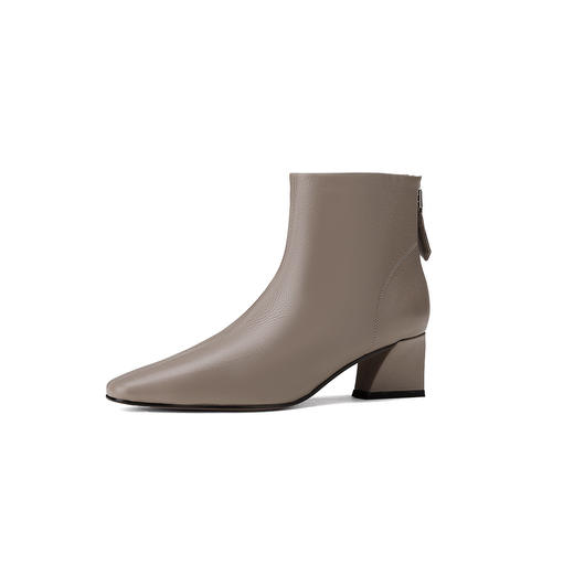 westory2024秋冬新款百搭舒适通勤中跟小短靴简约高级时装靴女W24DS84391 商品图1