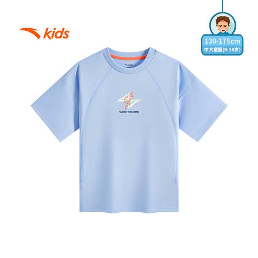 安踏儿童短袖T恤男大童篮球系列运动透气针织短袖衫352531102 商品图0