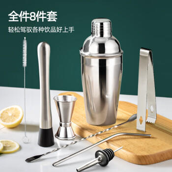 欧橡（OAK）调酒器套装8件套雪克杯鸡尾酒手打柠檬茶工具调酒杯盎司摇酒壶 商品图5
