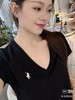 赵露思同款 小马刺绣 女款V领短袖T恤 5色 PT-1188 商品缩略图4