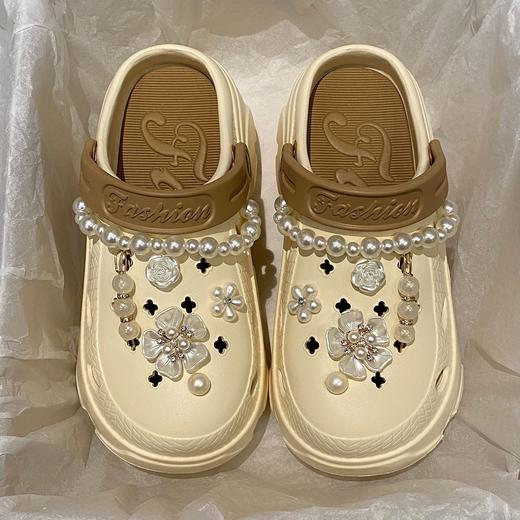 【小香风洞洞鞋】厚底包头凉鞋女夏天外穿2024新款百搭小个子拖鞋。ry 商品图2