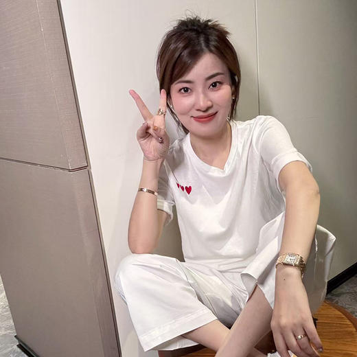 【预售7天】良木礼圆领爱心白T（4110精0972） 商品图1