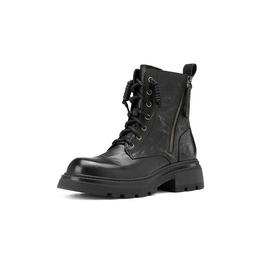 westory2024年秋冬新款优雅风厚底粗跟百搭短靴马丁靴S24DS84741 商品图1