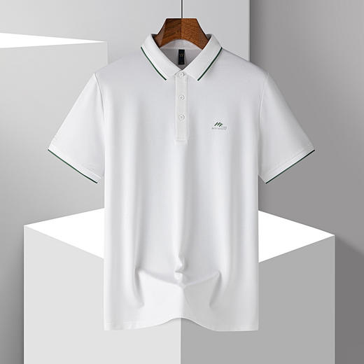 【防晒凉感醋酸亚麻桑蚕丝】罗蒙男士夏季短袖Polo衫经典翻领休闲商务通勤t恤男短袖 商品图3