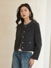 法式小香风深灰色粗花呢短款外套 圆领单排银扣口袋设计 秋冬高级感修身名媛风上衣 商品缩略图0