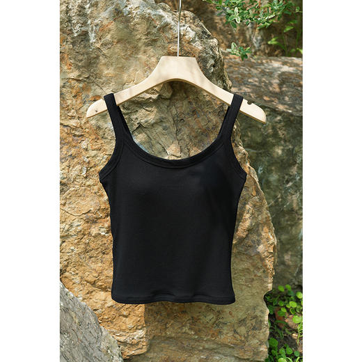 【贝拉推荐 自留款！】自带杯垫 免穿BRA 休闲肩带内置垫背心 高弹软糯 舒适透气 胶原蛋白养肤背心 商品图8